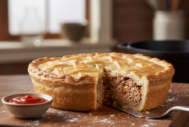 Traditional Canadian tourtière pie