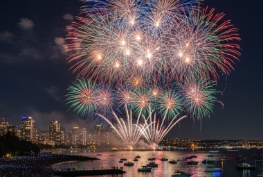 Vancouver waterfront fireworks display