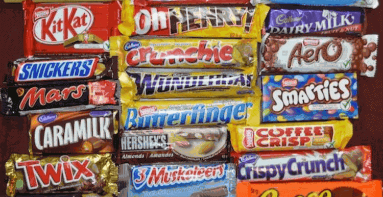 Wunderbar, Aero, Crispy Crunch, and Caramilk Canadian Chocolates