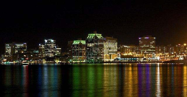 Night View of Halifax City in Winter