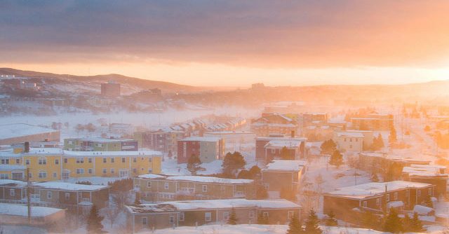 view of Newfoundland city during winter